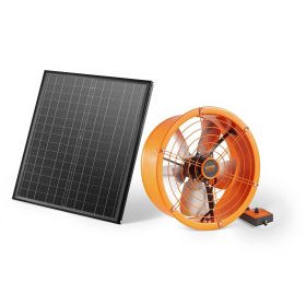 VEVOR Gable Mount Fan, 14 Inch Solar Power Attic Exhaust Fan with Adjustable Thermostat & Outer Mesh, 1300 CFM House Ventilator Cool Upto 1850 Sq
