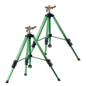 VEVOR Impact Sprinkler on Tripod Base, 2 Packs, Heavy Duty Tripod Sprinklers with Brass Head & 3/4"NH Connector
