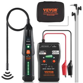 VEVOR Subterranean Wire Locator, Up to 6.5 FT Detection Depth, Earphone-Included Cable Tracer and Break Detector, 3280 FT Detection Range