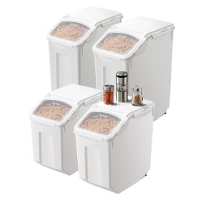 VEVOR Rice Storage Container, 3.5Gal/15Lx2 + 4.5Gal/20Lx2 Large Dog Food Dispenser Bin, Kitchen Ingredient Grain Cereal Bin